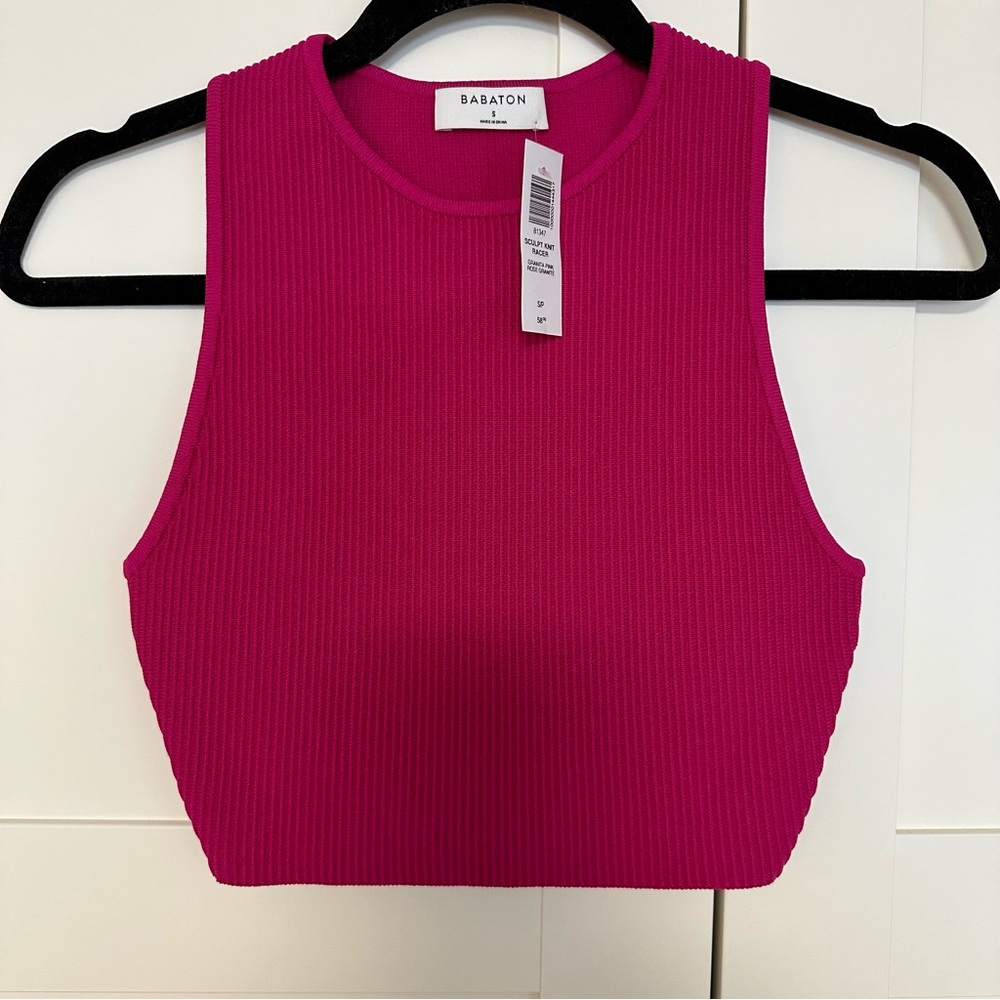 NWT Aritzia Babaton sculpt knit racer cropped tank